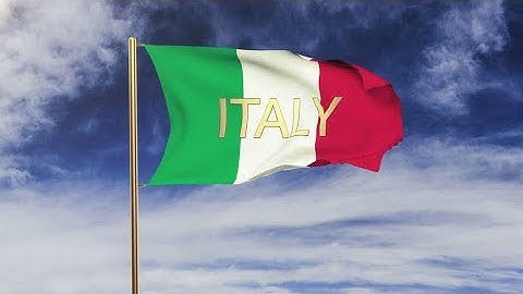 4K Italy flag with title waving in the wind. Looping sun rises style. Animation loop Stock video