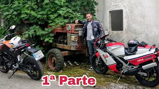 YAMAHA RD500Mi hija Izaro con KTM Duke 125Tractor Ebro 160 D abandonado 1ª Parte