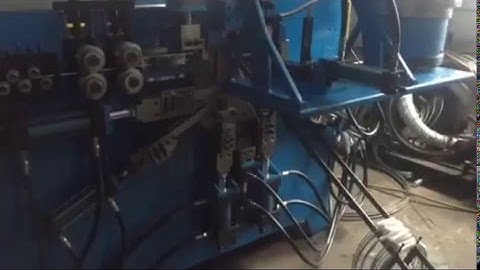 bucket handle making machine for double heading bucket handles with plastic pipe