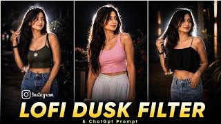 Trending glow effect photo editing | Lofi dusk filter prompt | Instagram new filter lofi dusk screenshot 1