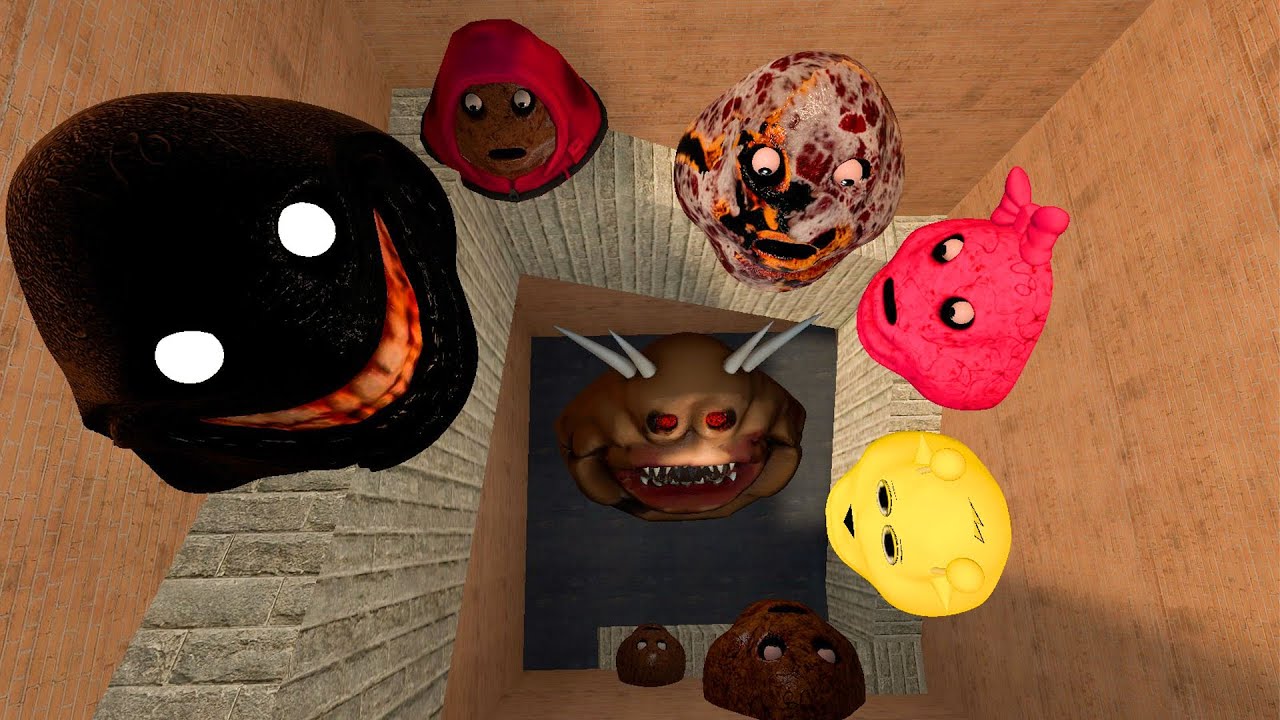 😱SPARTAN KICKING POU BOU FAMILY FROM BOU'S REVENGE Of POU and SPRUNKI POU in BIG MAZE Garry's Mod!🌀