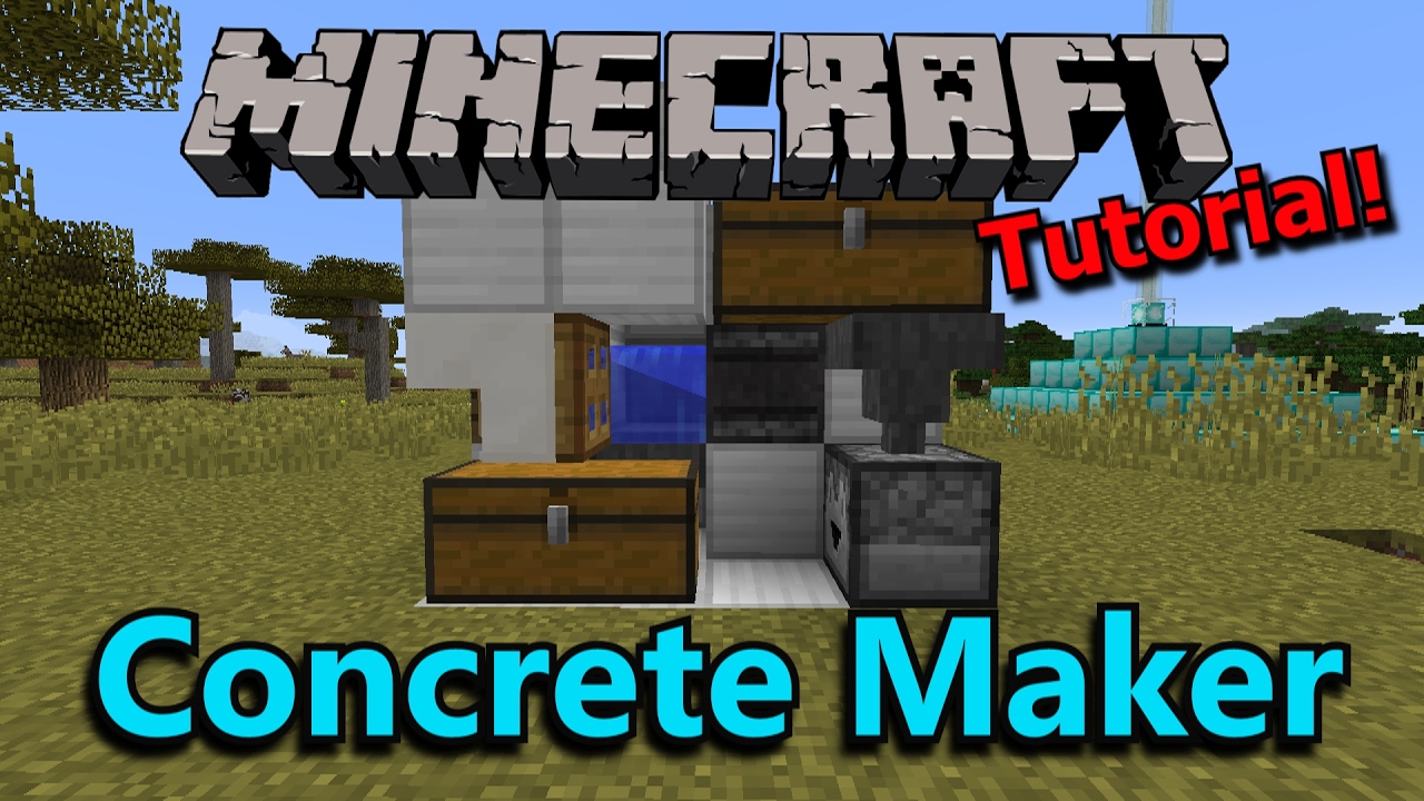 Tutorial Minecraft Compact Concrete Maker 1 12 Ready Youtube