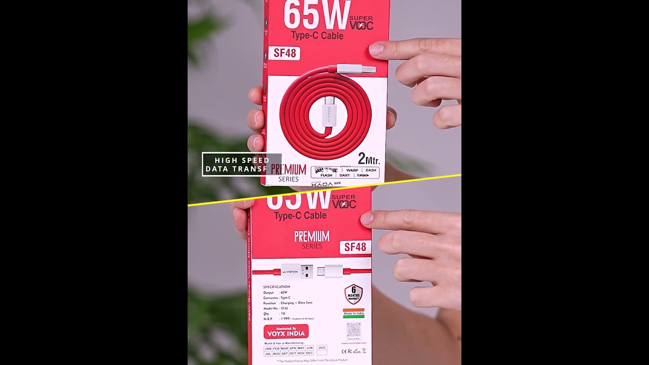 SF48, 65Watt 2 Meter Type C Cable