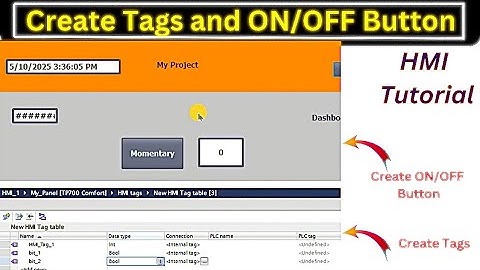 Create HMI Tags use to create ON/OFF Button in TIA Portal