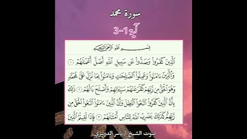 سورة محمد آية 1-3 بصوت الشيخ ياسر الدوسري