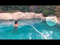 Poolbesitzer entdeckt etwas Ungewöhnliches im Wasser. Er will unbedingt helfen