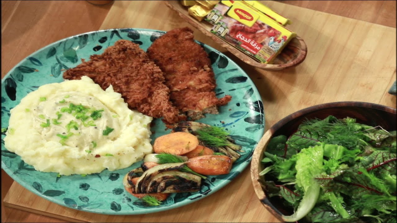 مي شو مع مي يعقوبي | طريقة عمل سكالوب بانيه مع بطاطس بيوريه وصوص جريڤي ابيض | الحلقة الكاملة23مارس