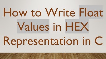 How to Write Float Values in HEX Representation in C