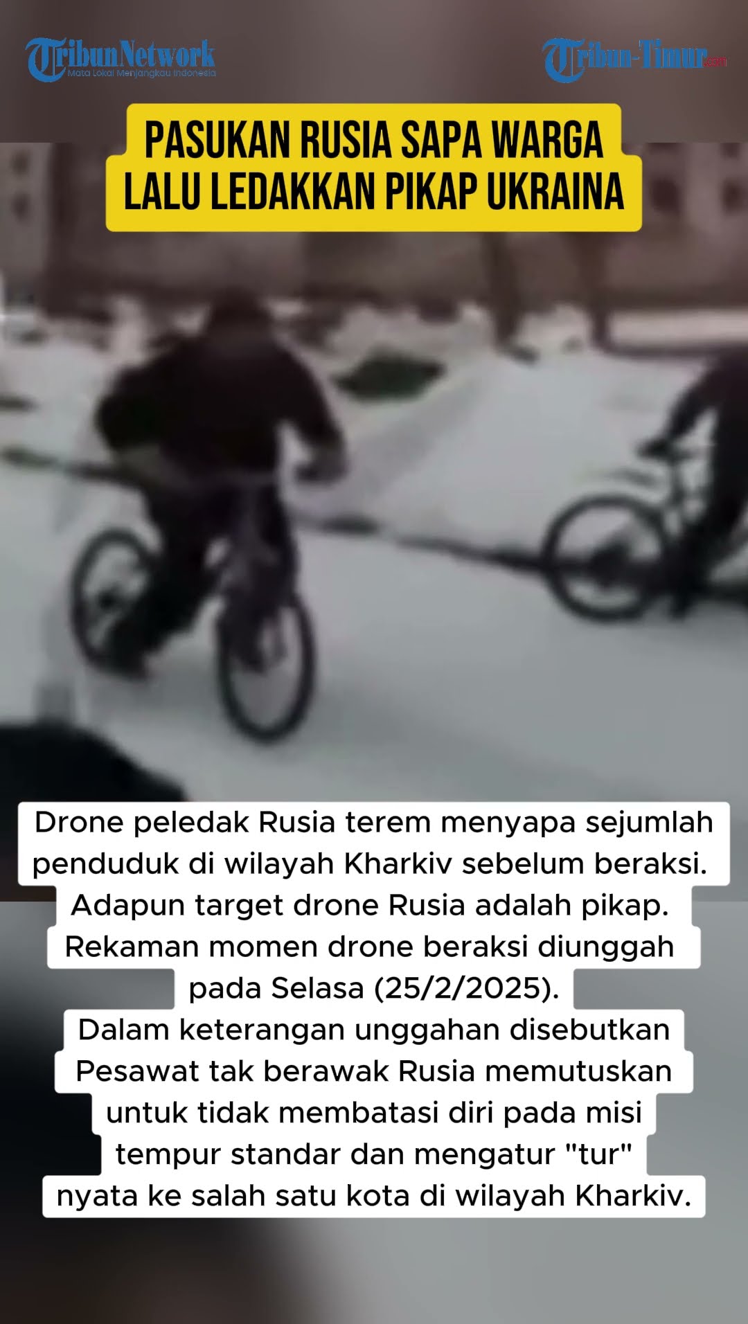 PASUKAN RUSIA SAPA WARGA LALU LEDAKKAN PIKAP UKRAINA