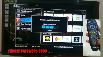 How to lock TV chaneels set parentel control tata sky setup box
