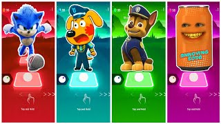 Paw patrol 🆚 Annoying Orange Tin 🆚 Sheriff Labrador 🆚 Sonic. Who is Win?