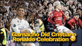 Alejandro Garnacho Scores and Does the Ronaldo celebration after scoring after Di Maria told him No