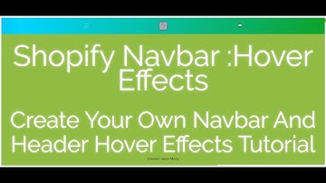 Shopify Design | Shopify Navigation bar Hover Effects