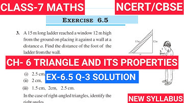 Exercise-6.5 Q-3 Triangle and its Properties Chapter - 6 | Class 7th Maths | NCERT CBSE