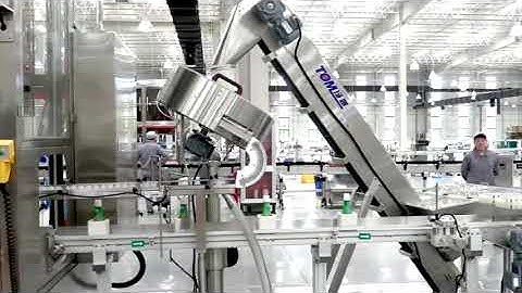Liquid soap filling, capping, labeling filling line, high automation filling line (TOM PACK)