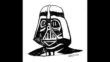 1 minute Darth Vader Timelapse Drawing