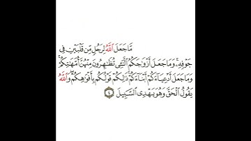 سورة الأحزاب 2 القسم الثاني تكرار كيفي من .. ما جعل الله لرجل من قلبين .. إلى .. هو يهدي السبيل