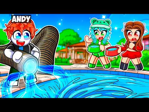 I Pretended To Be A NOOB In Roblox +1 Drain Water Per Click!