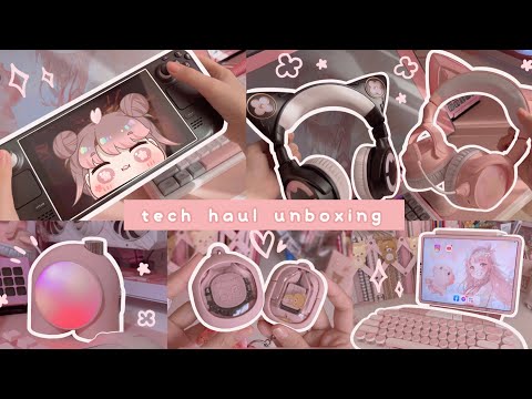 tech haul unboxing 💕ft Steam Deck | Acefast earbuds | Royal Kludge keyboard | Yowu | Divoom 🌸 pink