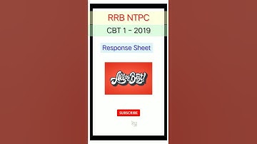 RRB NTPC CBT-1 2019 || RESPONSE SHEET || KEY || #rrb #ntpc #response #key #shorts #trending #viral
