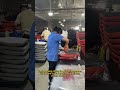 She is packing chairs for a French customer.