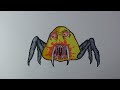 How To Draw Spider Pou Horror Very Easy