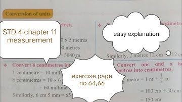 STD 4 chapter 11 measurement exercise page no 64,66.easy explanation maths for kids.