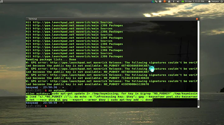 Auto Get Missing GPG PPA Launchpad Keys - Ubuntu 10.10