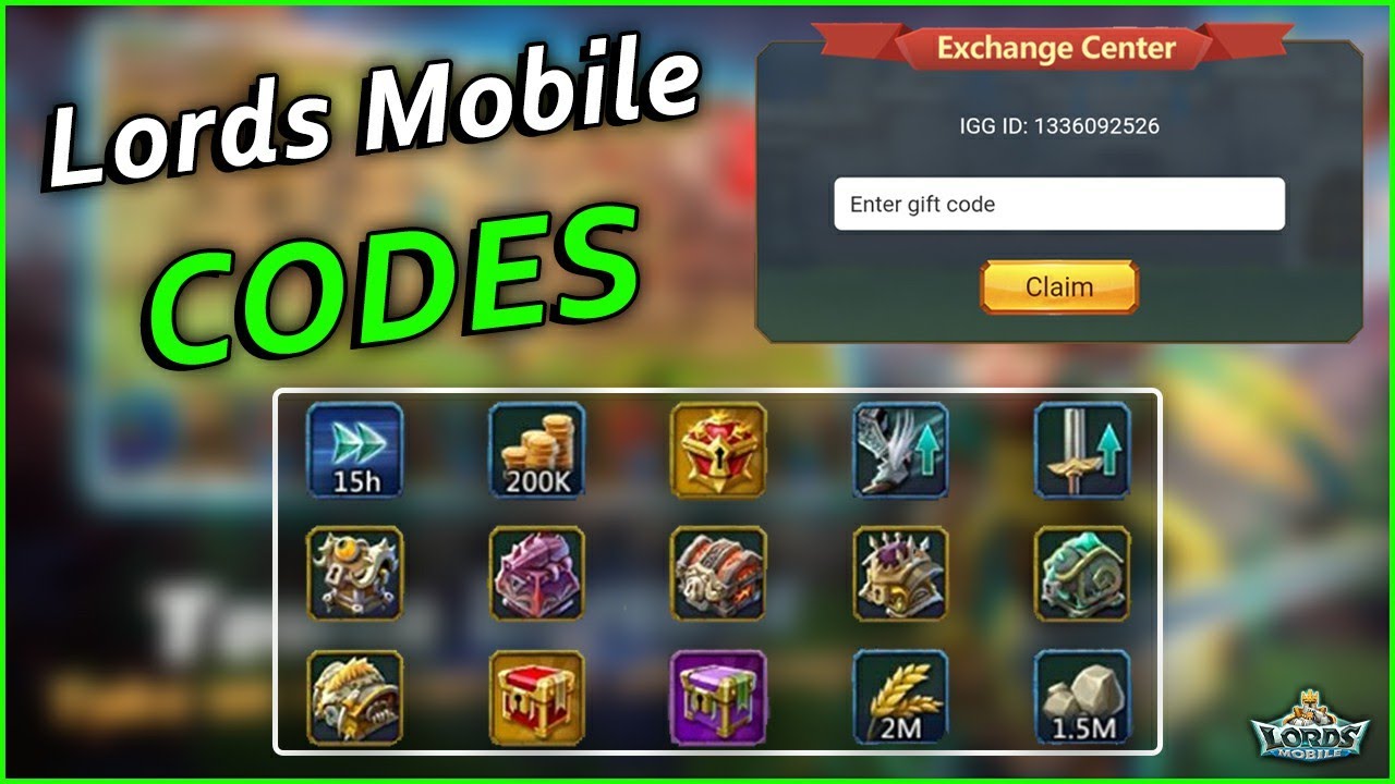 Lords Mobile codes