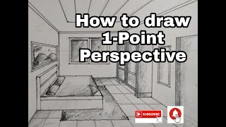 How to draw 1-Point Perspective || Design#1-Simple Bedroom || Mom's FavTime