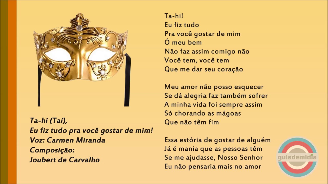Tahi (Taí), Pra Você Gostar de Mim ( Marchinha de Carnaval / Carmem Miranda ) YouTube