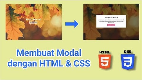 Tutorial Membuat Modal Dengan HTML dan CSS