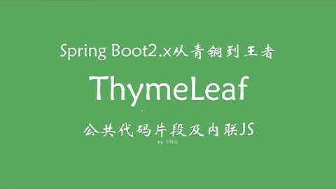 5 8 公共代码片段标签与内联js SpringBoot从青铜到王者系列 教程