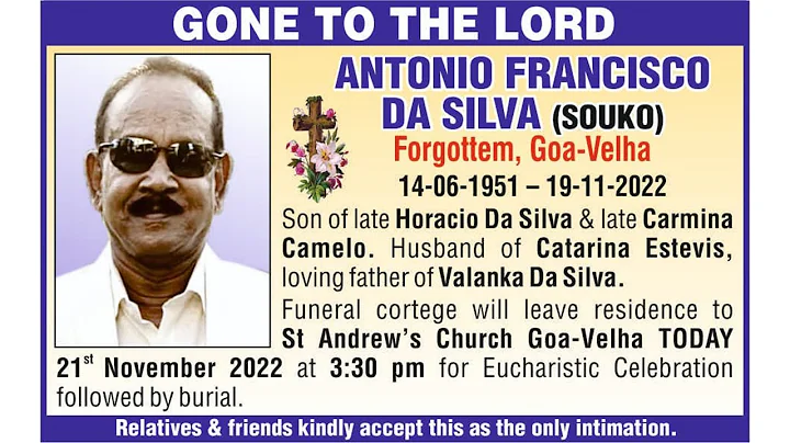 Antonio Francisco Da Silva (Souko) | Funeral Mass ...