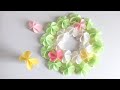 【折り紙・コピー 用紙】簡単！かわいい蝶々と花 （リース）Paper Easy Cute Butterfly and flower（Wreath ）