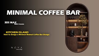 Minimal Walnut Coffee Bar Design | 3D Modeling & Rendering by NOVA screenshot 4