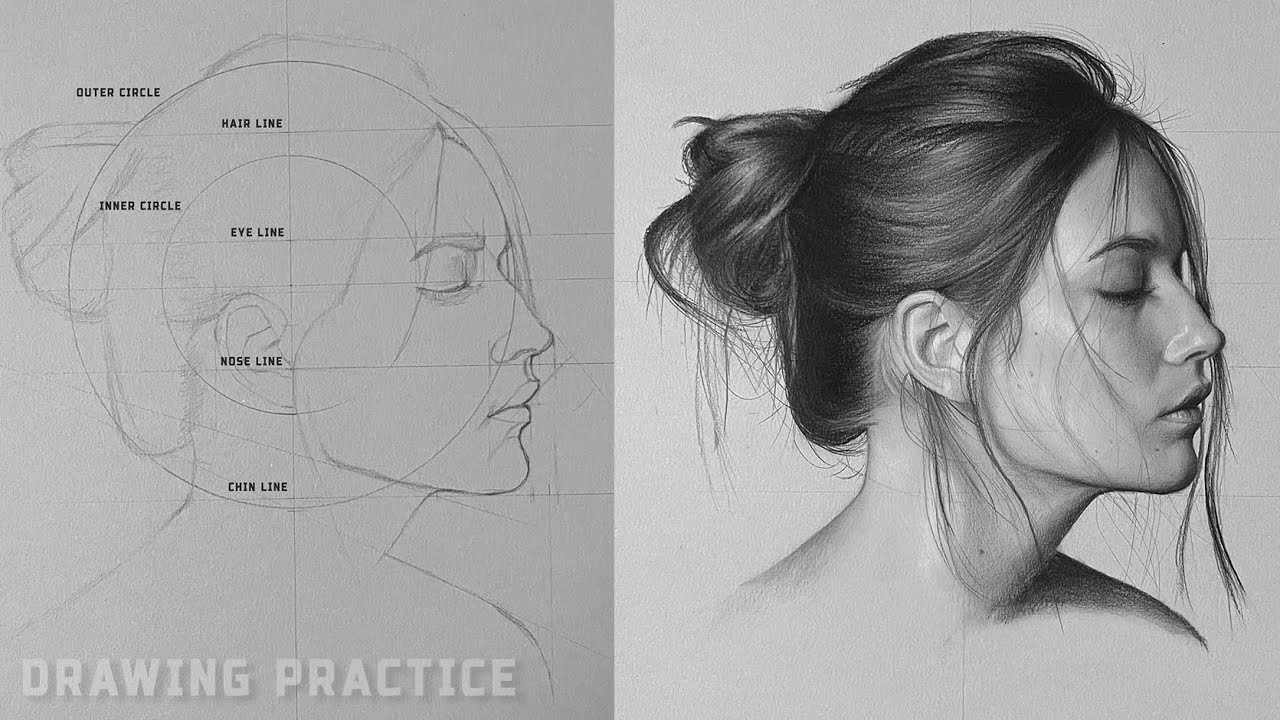 Drawing Practice How To Draw Side Profile Of A Face Loomis Method