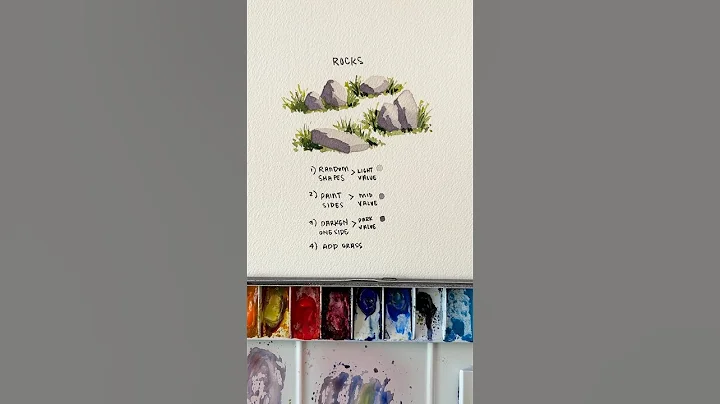 How I paint rocks 🪨 #watercolor #watercolorpainting #watercolortutorial