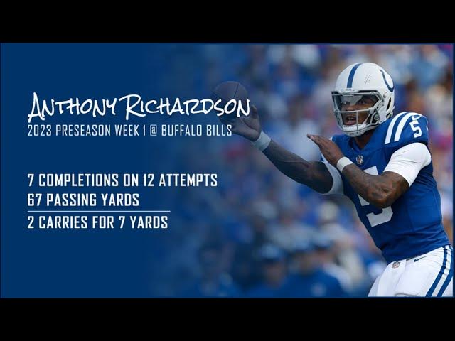 Anthony Richardson Every Pass @ Buffalo Bills, 2023 Preseason Week 1
