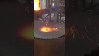 Forging on a HUGE SAWBLADE!