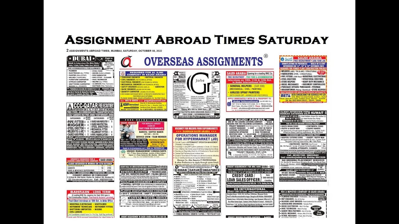 saturday assignment abroad times