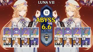 C0 Nicole Varka Double Pyro - F2P Weapon | Spiral Abyss 6.6 Luna 7 | Genshin Impact 【原神】