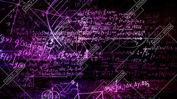 The abstract mathematical formulas moves in the virtual space