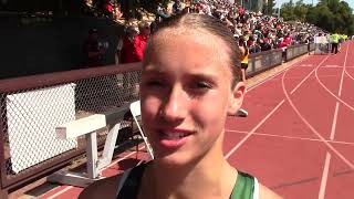 Josie Hill of Sonoma Academy 2nd Place Girls 1600 Section 1 at Stanford Invitational
