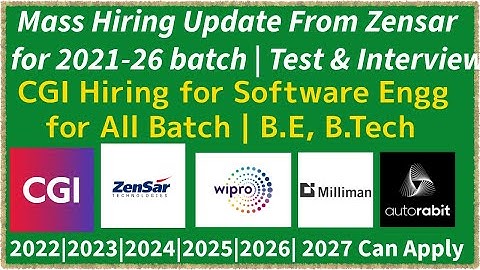 Biggest Update from Zensar, Milliman, CGI, Wipro, Autorabit | 2022, 2023, 2024, 2025, 2026 Batch