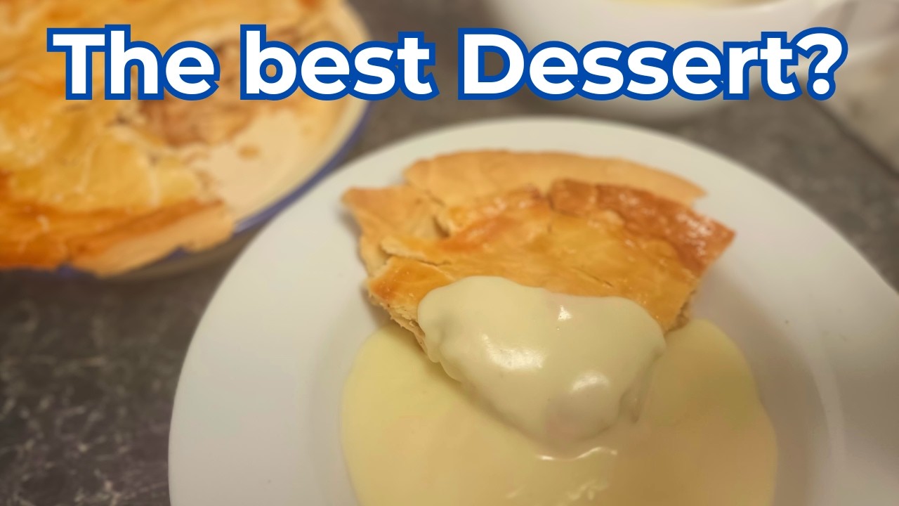 Easy British Cinnamon Apple Pie & Custard from Scratch