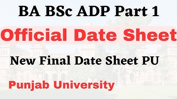 BA BSc ADP Part 1 New Final Date Sheet 2023 PU