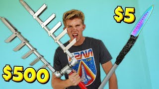 We built $5 vs $500 Apocalypse Survival Weapons! *WEAPON BATTLE*