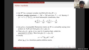 Survey talk by Prof. Ved Datar (IISc, Bangalore) at Virtual Math Fest 2020