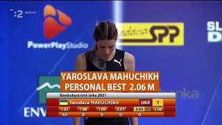 Yaroslava Mahuchikh Personal Best 2.06 m. Women High Jump World Athletics 2021